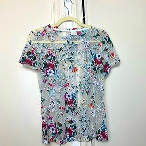A New Day mesh floral top